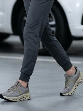 On Running Women's Grey and Yellow Cloudstratus Athletic Shoes